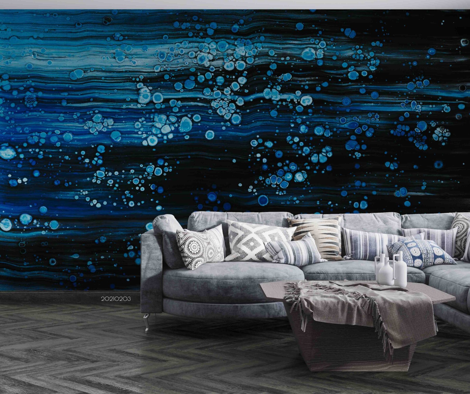 3D Black Blue Texture Abstract Wallpaper Wall Murals Removable Wallpaper gallery