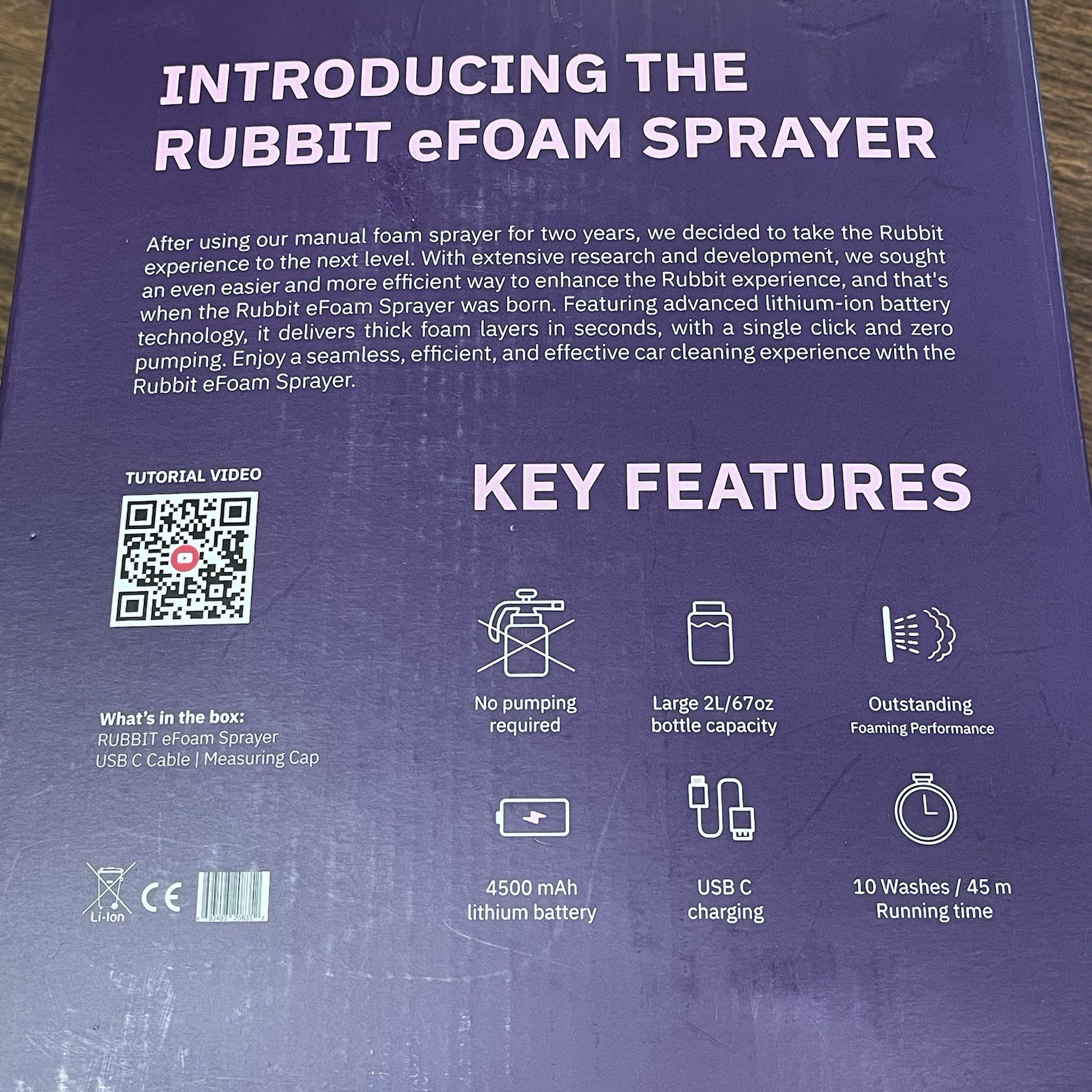 Rubbit e-Foam Sprayer Car Washing eFoam Sprayer New In Box With Charger gallery