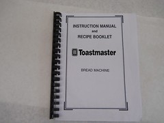 Toastmaster Bread Machine Manual 1199S 408529 408598 1147 TR520 TR845 WBYBM1