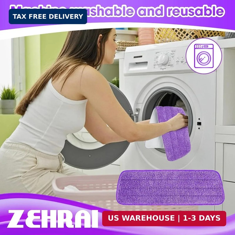 6 Pack Reusable Microfiber Mop Pads for Swiffer PowerMop, 13-16 Inch Spray Mop R gallery