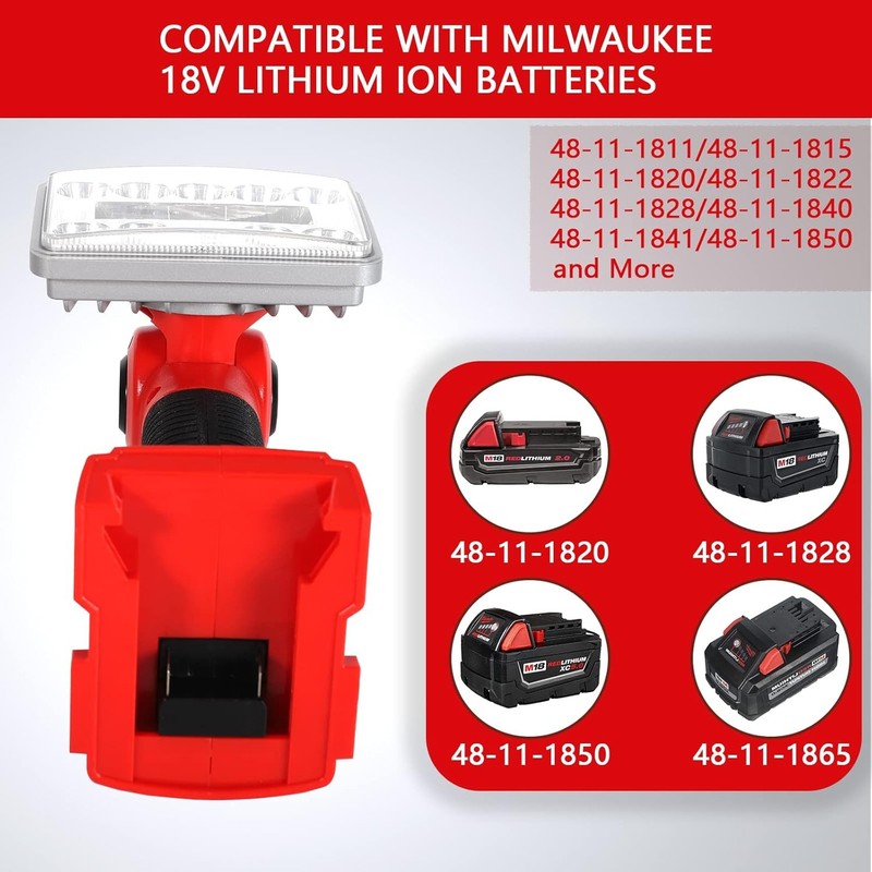 9W 1000LM LED Flashlight Work Light Spotlight for Milwaukee 18V Li-ion Batteries gallery