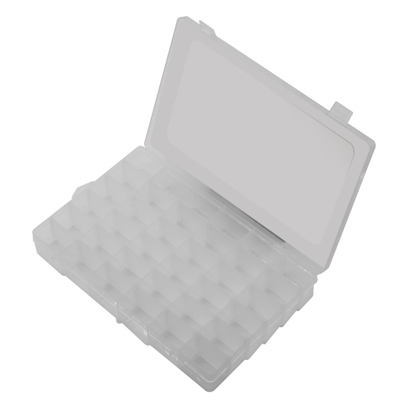 36 Compartment Clear Plastic Multipurpose Organizer Box with Adjustable Grids US gallery