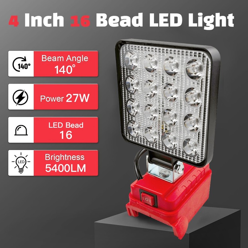 5400LM Wireless LED Work Light for Milwaukee 18V Battery w/USB Cordless Outdoor gallery