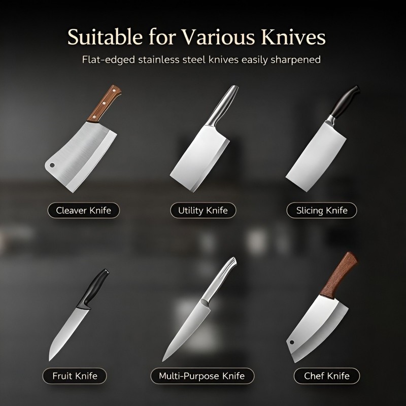 Cordless Electric Knife Sharpener 3 Stage Diamond Grinder USB Rechargeable US gallery