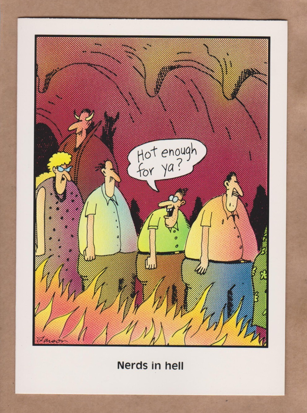 THE FAR SIDE Vintage GREETING CARD " Nerds In Hell " Gary Larson gallery