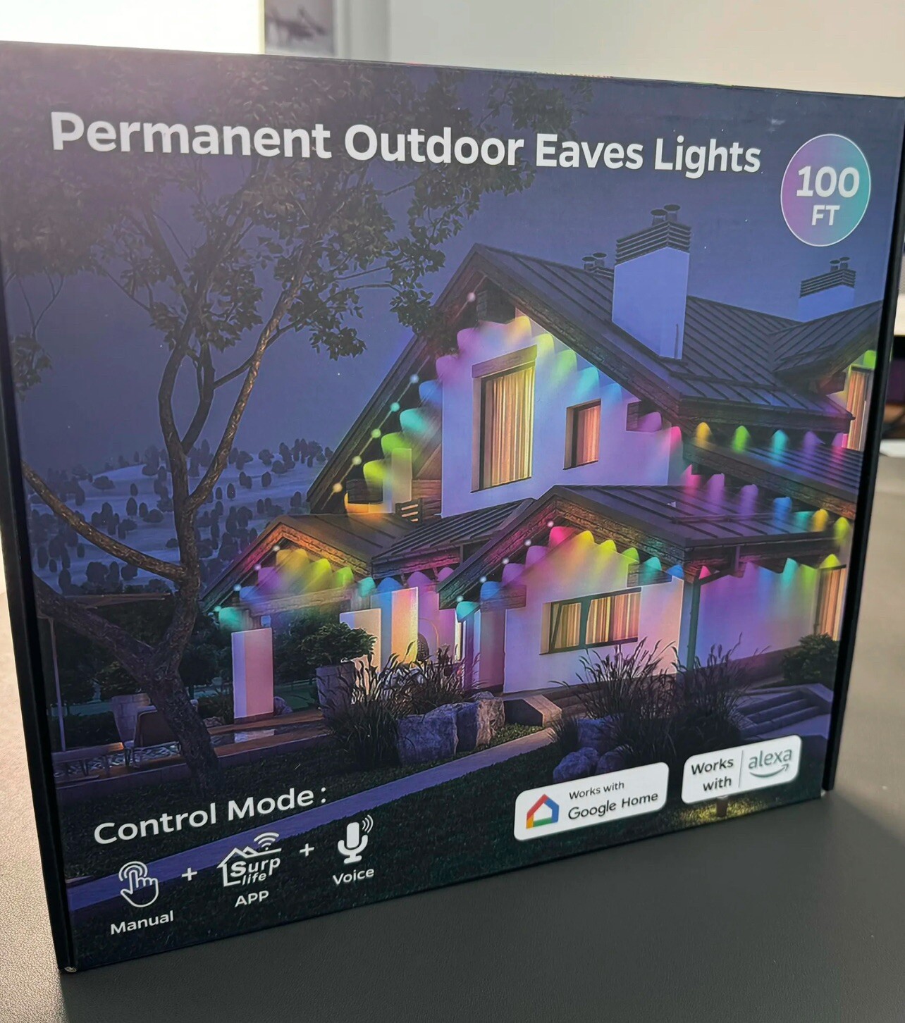 Permanent Outdoor Lights 100ft with 72 Dual-LED RGB gallery