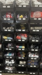 Large Stackable Storage Bin, Plastic, Black, Parts Bins, Warehouse, NEW – 8 PACK