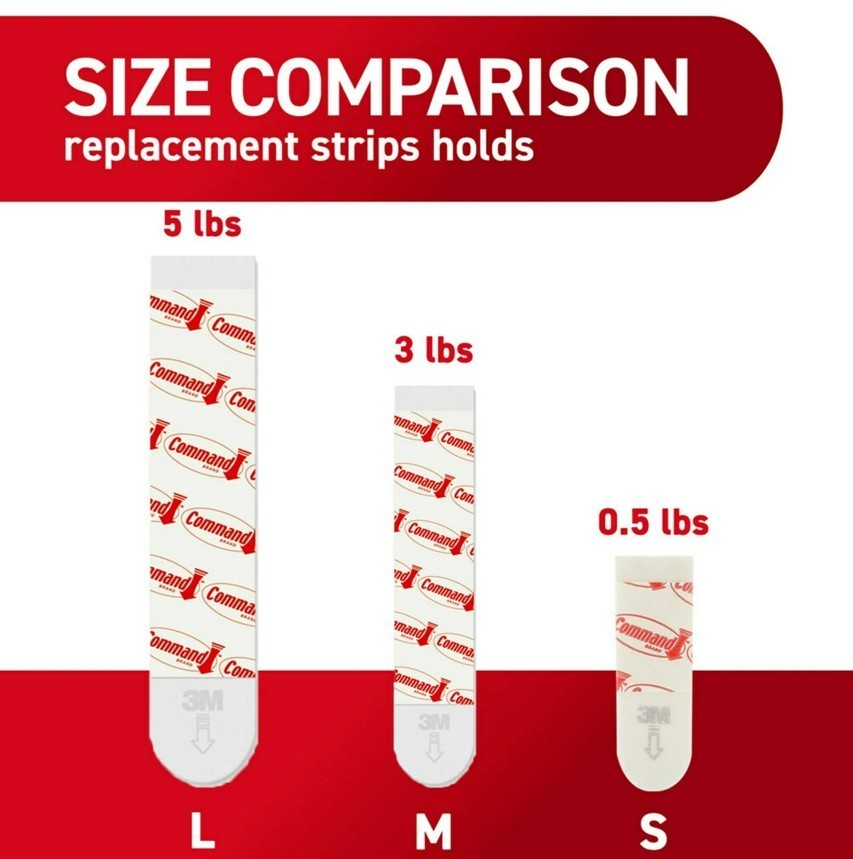 Command Damage-Free Adhesive Strips – Double Pack (8 Small, 4 Medium, 4 Large pe gallery