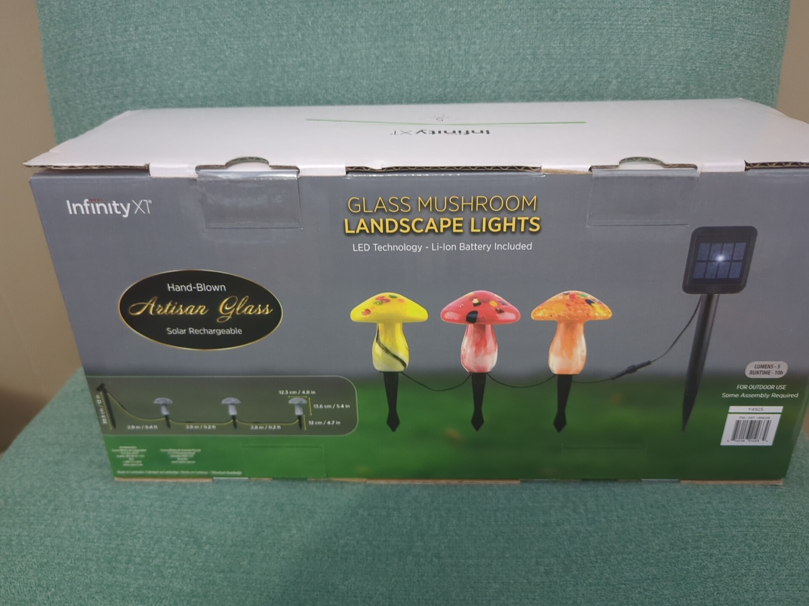 Infinity X1 Glass Mushroom Landscape Solar Lights, 3-pack: Red, Yellow, Orange gallery