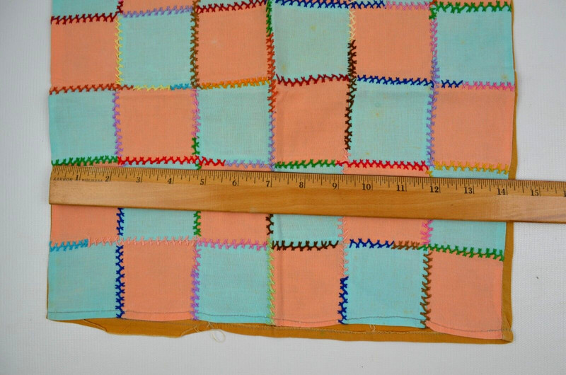 Handmade Patchwork Sofa Pillow Covers Pink & Blue / Orange Blue 14" x 15" gallery