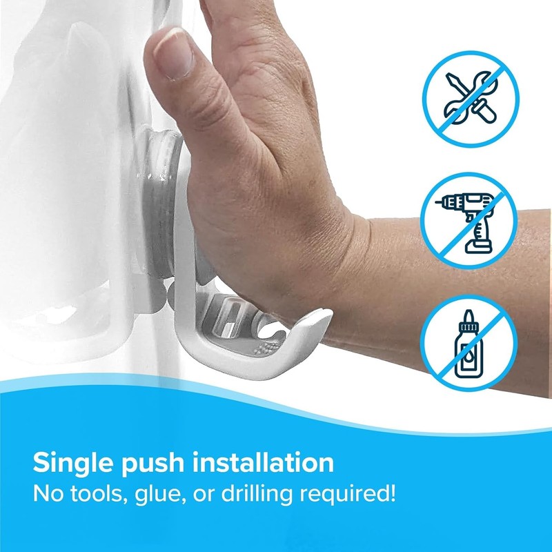 SlipX Solutions On The Dot Power Lock Suction Cup Hook, Razor Holder & White gallery