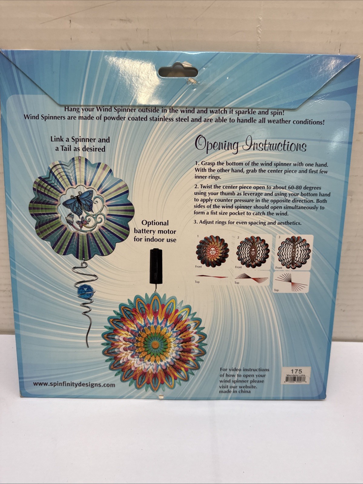 Spinfinity 12" Lotus Mandala Wind Spinner - #175 New gallery