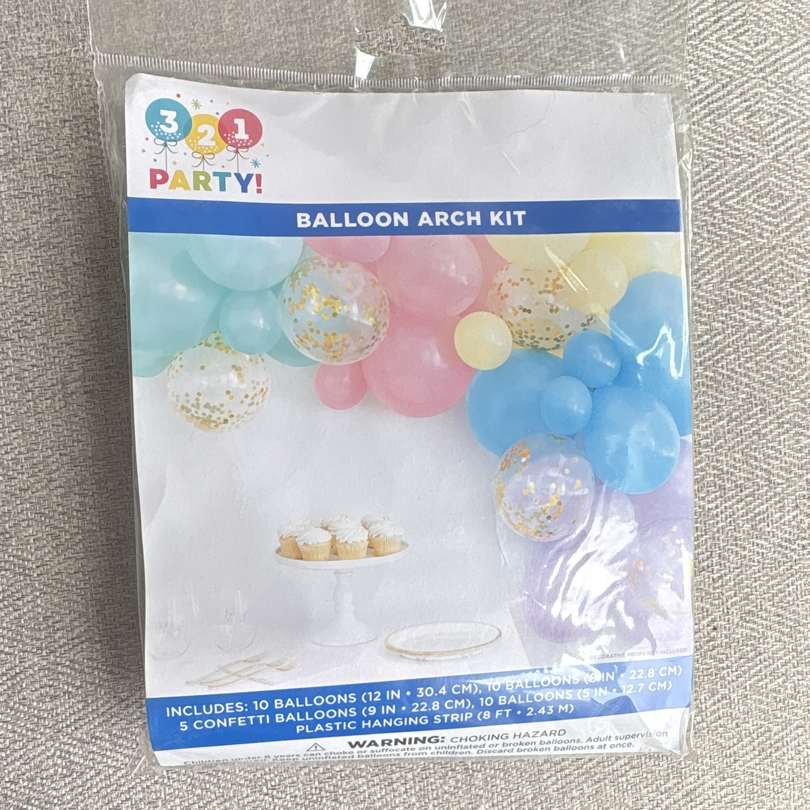 321 Party! Balloon Arch Kit, 35ct Multicolor Confetti Decorative Arch gallery