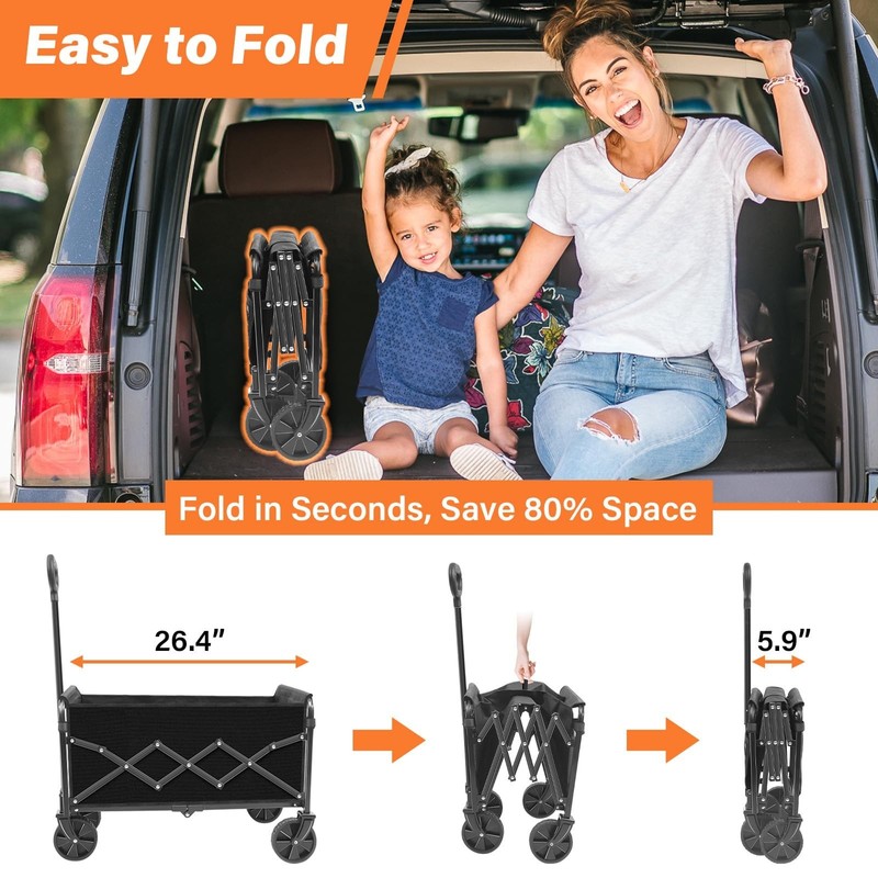 Wagons Carts Foldable Collapsible Wagon — Multi-Use Folding Utility Wagon gallery