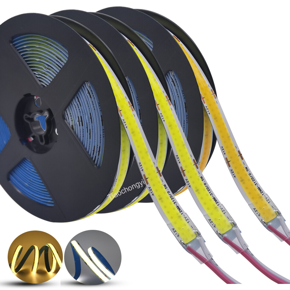 Double Row COB LED strip Super Bright High Density Flexible Tape RA90 DC24V 12V gallery