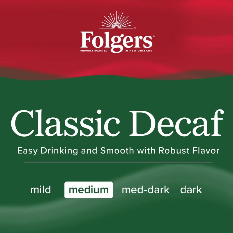 (3 pack) Folgers Classic Medium Roast Decaf Ground Coffee, 25.9 oz Canister gallery