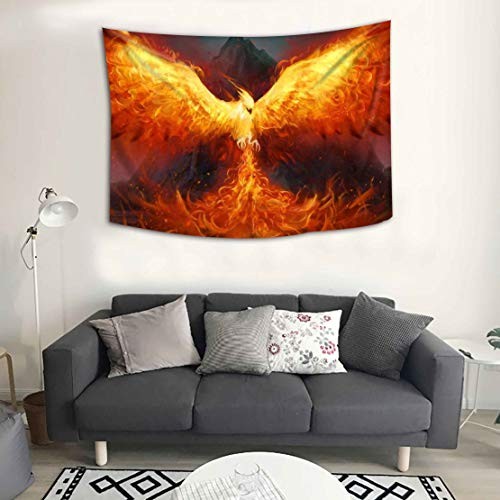 Secular Bird Tapestry Phoenix Flame Bird Flying to The Sky 60"L x 40"W gallery