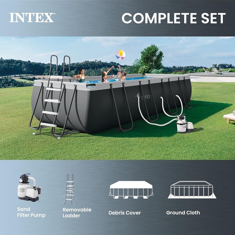 Durable 18ft x 9ft Ultra XTR Rectangular Pool Set with Rust-Resistant Frame gallery