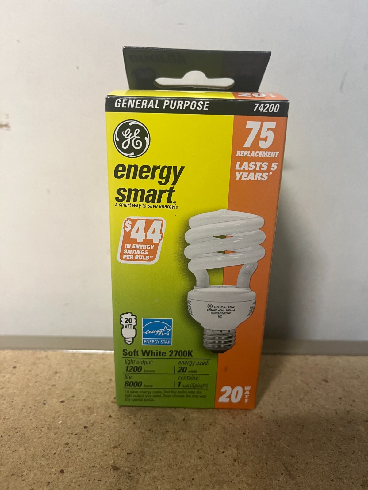 1 Package GE Energy Smart CFL Bulb - 75w (20w) - 1200 Lumens - 1 Count Bulb C35 gallery