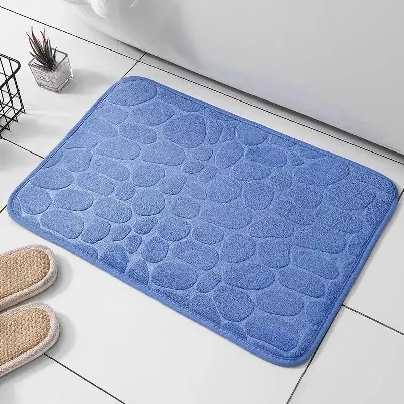 Memory Foam Non-Slip Bath Mat Cobblestone Velvet Rug Soft Absorbent gallery
