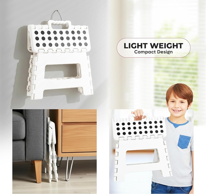 Utopia Home Folding Step Stool 9 Inch White 2 Pack Anti Slip Holds 300 lbs gallery