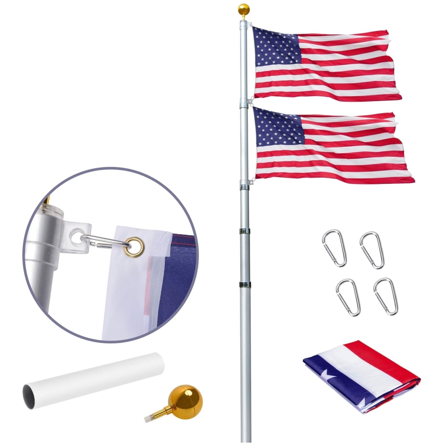 30ft Telescopic Flag Pole for Residential & Commercial gallery