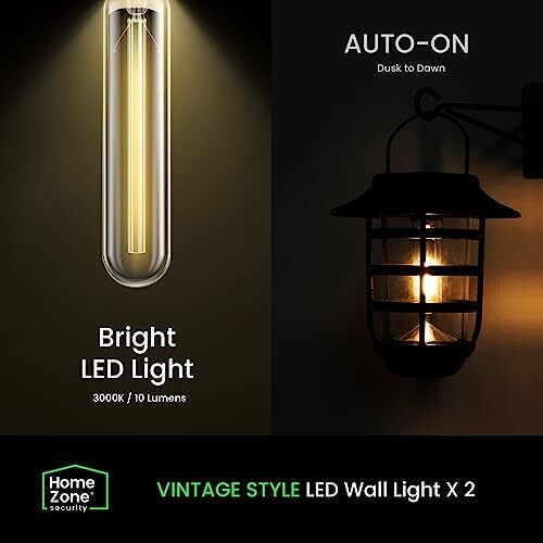 Home Zone Security 2 Packs Solar Wall Hanging Lights Outdoor Assorted Styles gallery