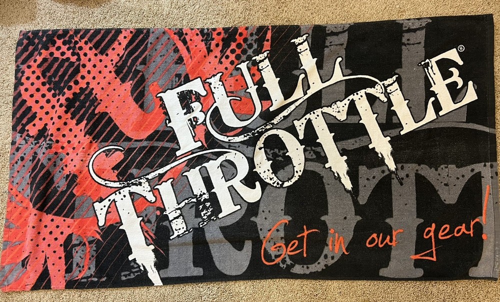 Full Throttle Red Gray Black White Beach Towel