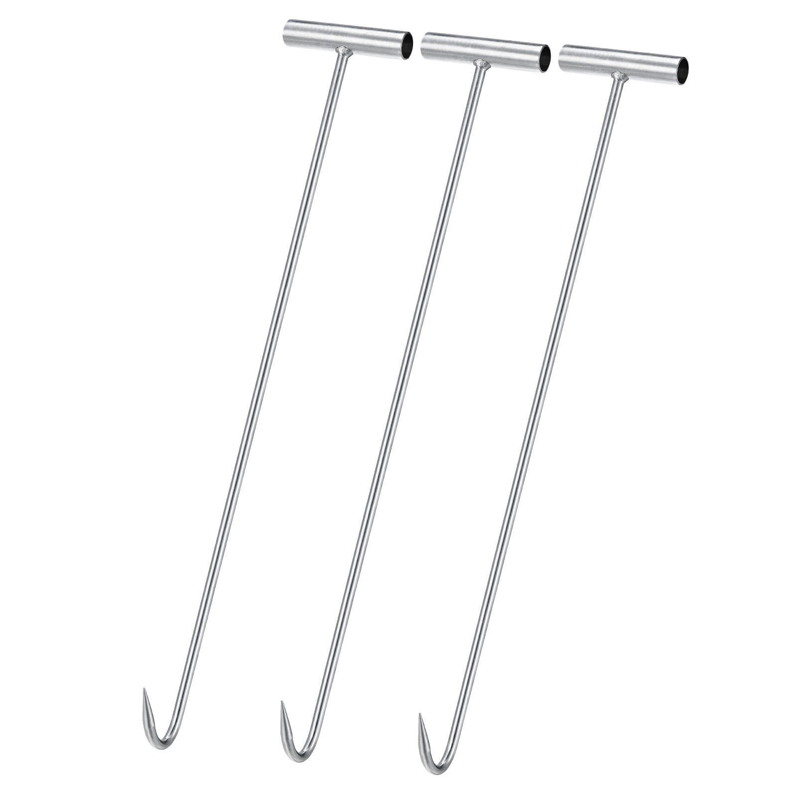 24"(600mm) T-Handle Meat Boning Hook, Galvanized T Hooks for Butcher 3Pcs gallery