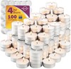 Unscented Tea Light Candles 100 Pack | 4 hours, White, Smokeless gallery