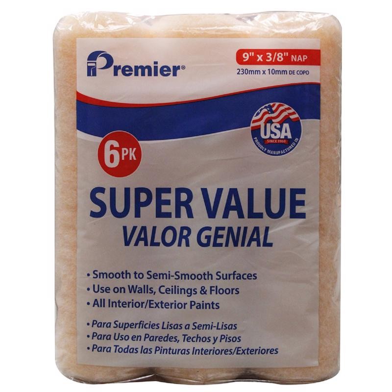 Premier 6PK38 Plastic Professional Paint Roller Cover 9x3/8 Nap in. (Pack of 12) gallery