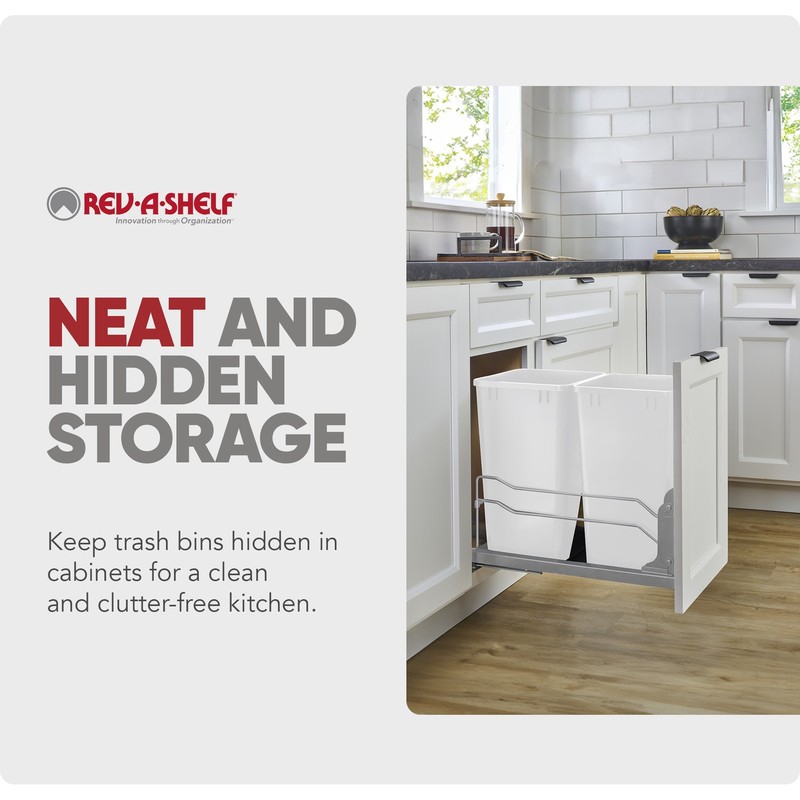 Rev-A-Shelf Double Pull Out Trash Can 35 Qt with Soft-Close, 53WC-1835SCDM-211 gallery
