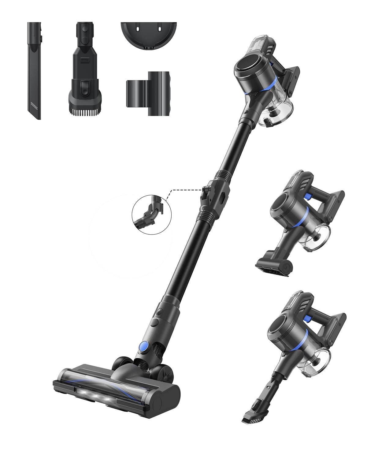 J30 Cordless Vacuum Cleaner,144AW Powerful Suction, 180° Folding Tube Cleans ... gallery