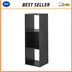 Mainstays 3Cube Storage Organizer Black, Bookshelf Display Shelf, Home Furniture