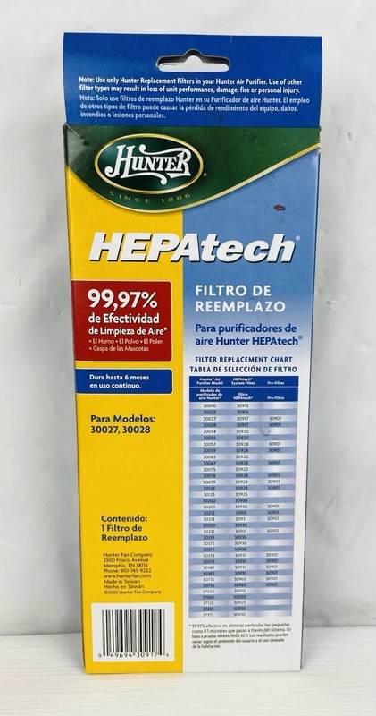 Authentic HUNTER HEPAtech Replacement Filter Model 30917 30027 30028 See details gallery