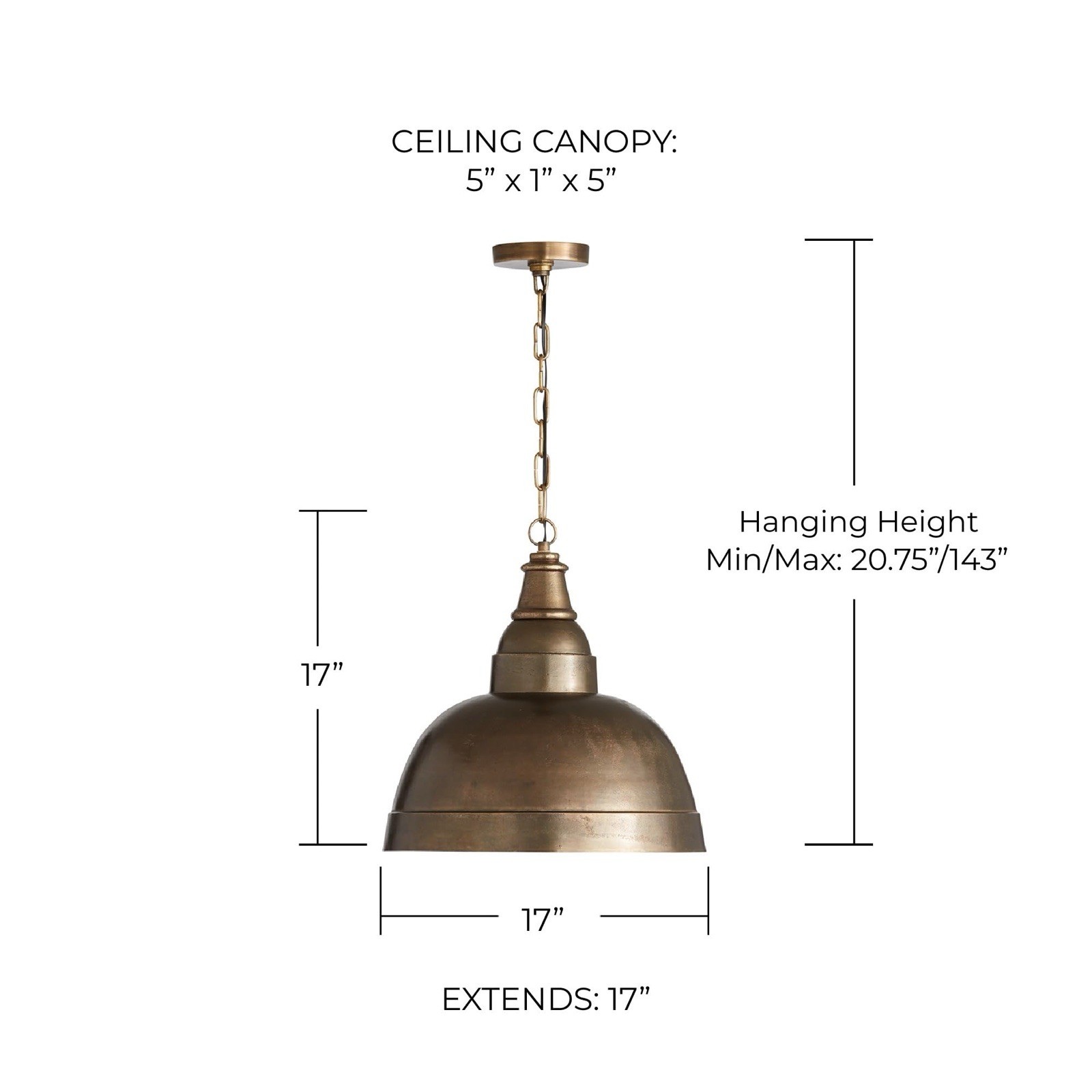 Capital Lighting 330313XB Brass Single Light Chandelier gallery