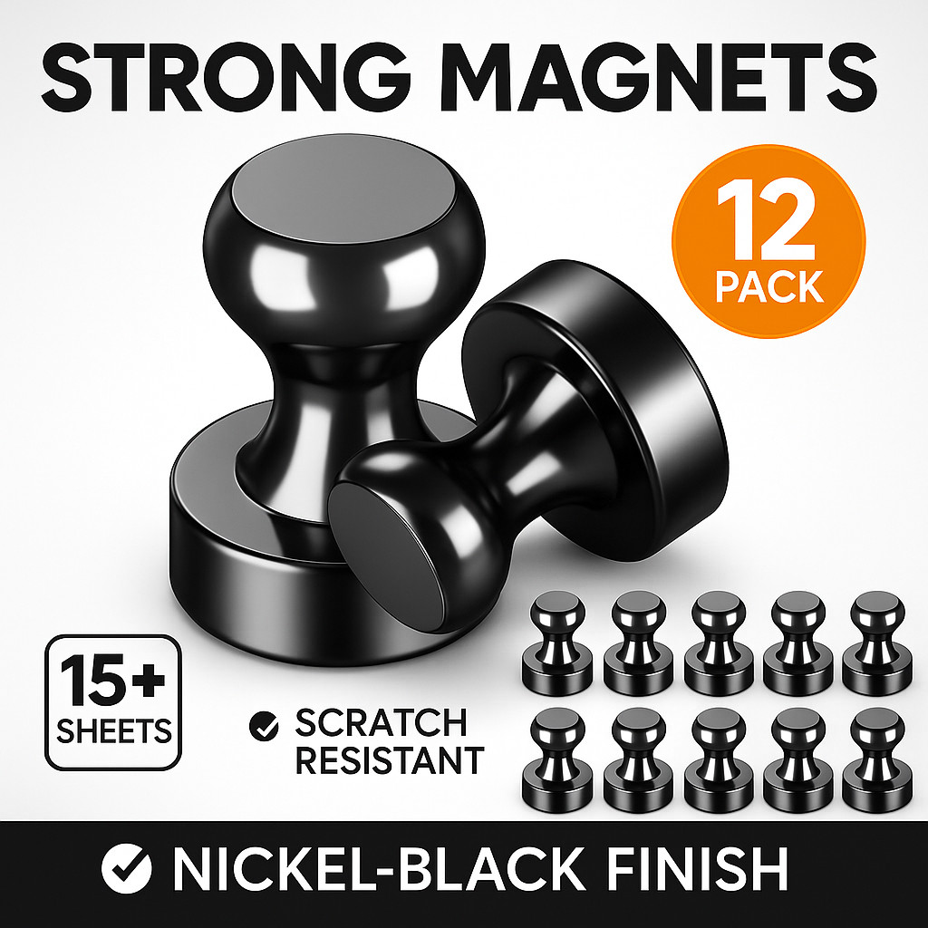 Strong Fridge Magnets 12 Pack Push Pin Whiteboard Refrigerator Office Locker gallery