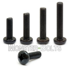 #4-40 Phillips Pan Head Machine Screws, Steel w/ Black Oxide Coarse SAE US Inch