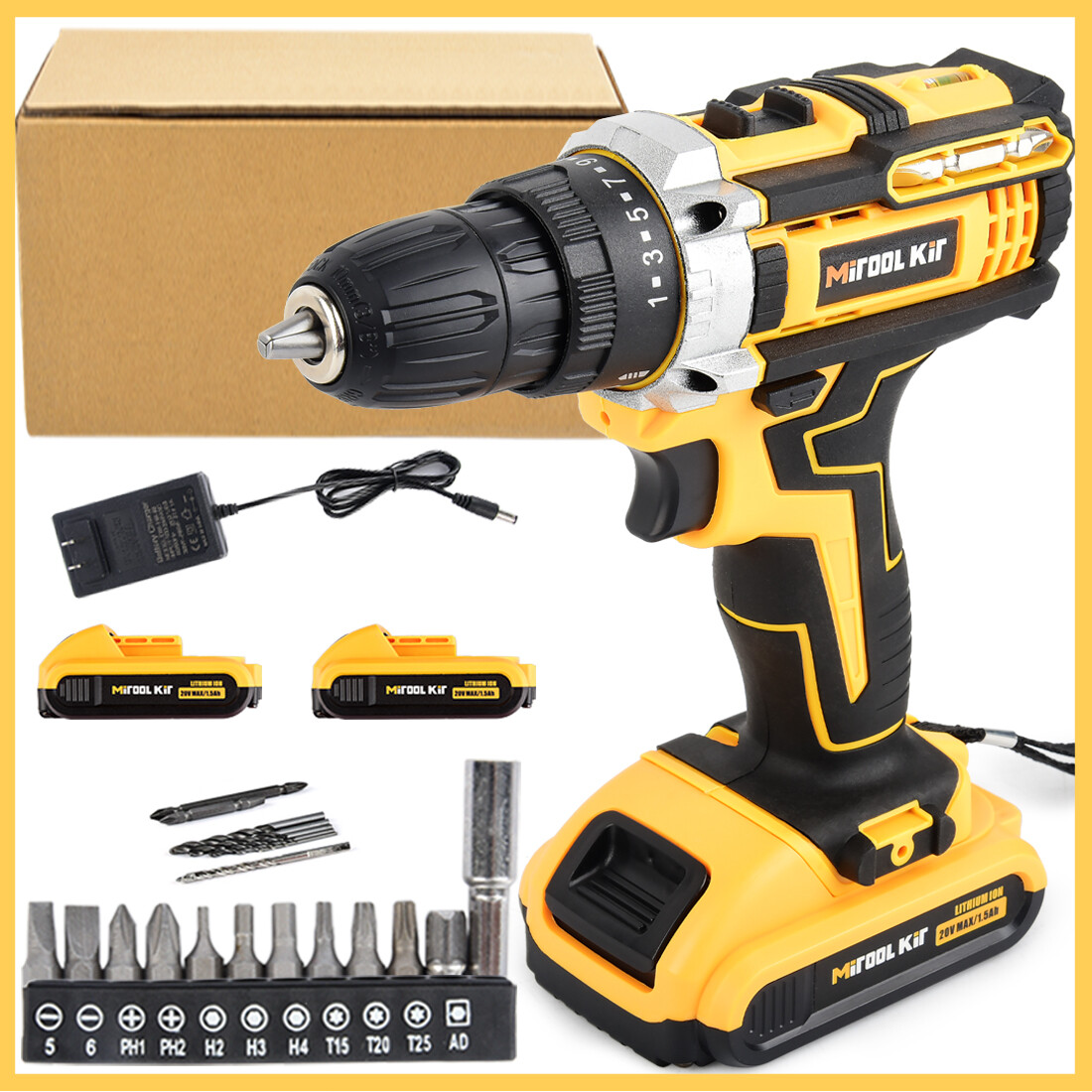 Cordless Brushless Impact Driver Hammer Drill Combo Kit with 2 Battery & Charger gallery