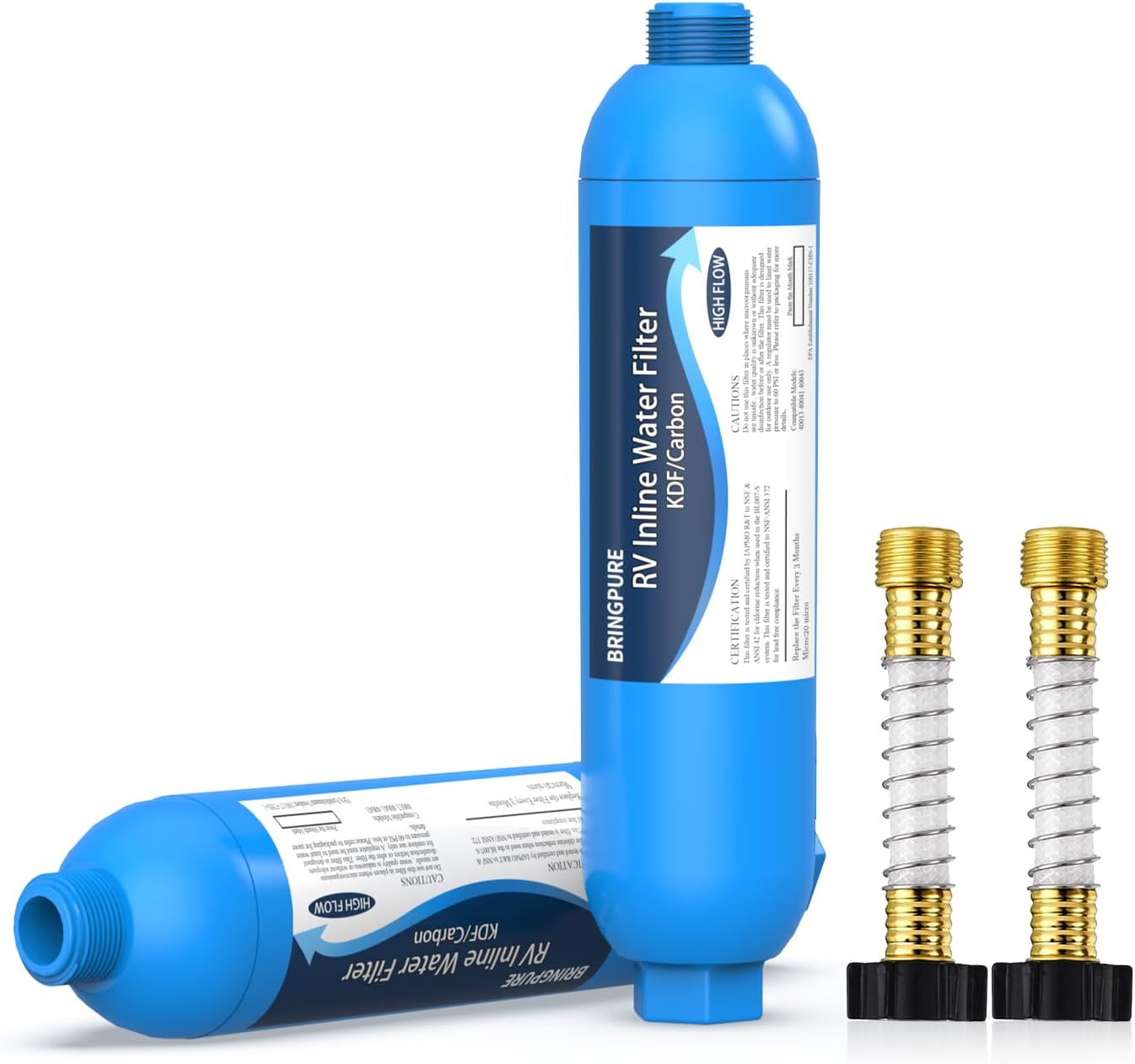 RV Inline Water Filter with Flexible Hose Protector, NSF 42/372 Certified, Reduc gallery