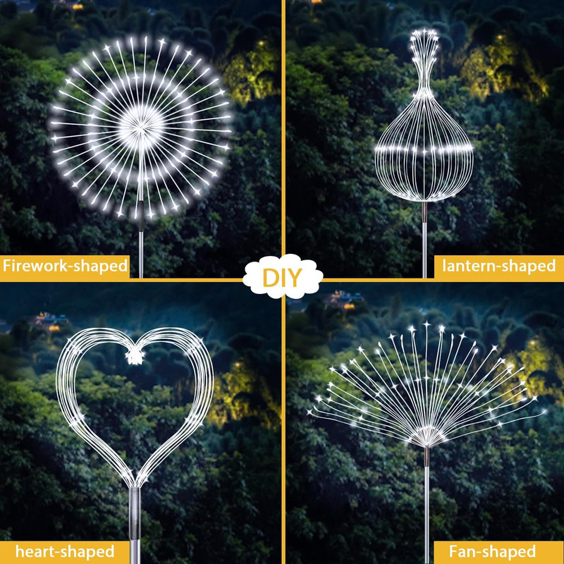 Solar Firework Lights, 2 Pack 120 Leds 2 Lighting Modes Solar Garden Lights Outd gallery