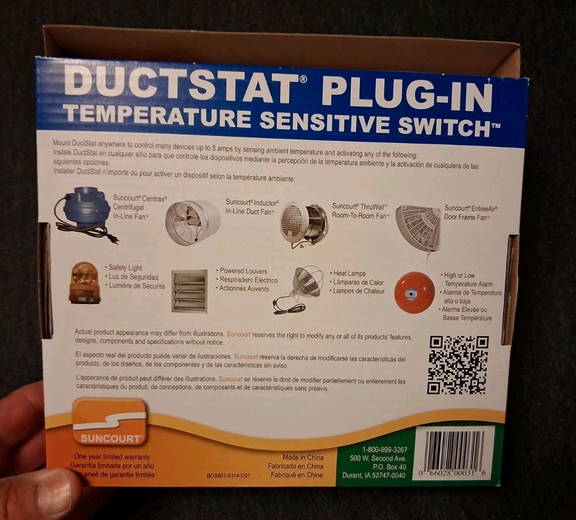 Suncourt DUCTSTAT All-Season Temperature Sensitive Switch for Duct Fans DS100 gallery