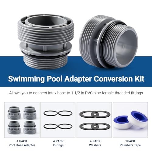 4 Pack - 4560 Pool Hose Conversion Adapters Kit for Intex Hayward Coleman Pool F gallery