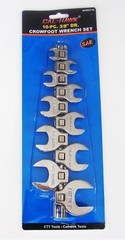 10pc CAL-HAWK 3/8″ DRIVE FULLY POLISHED CROWFOOT RATCHET WRENCH SAE ACWCF10