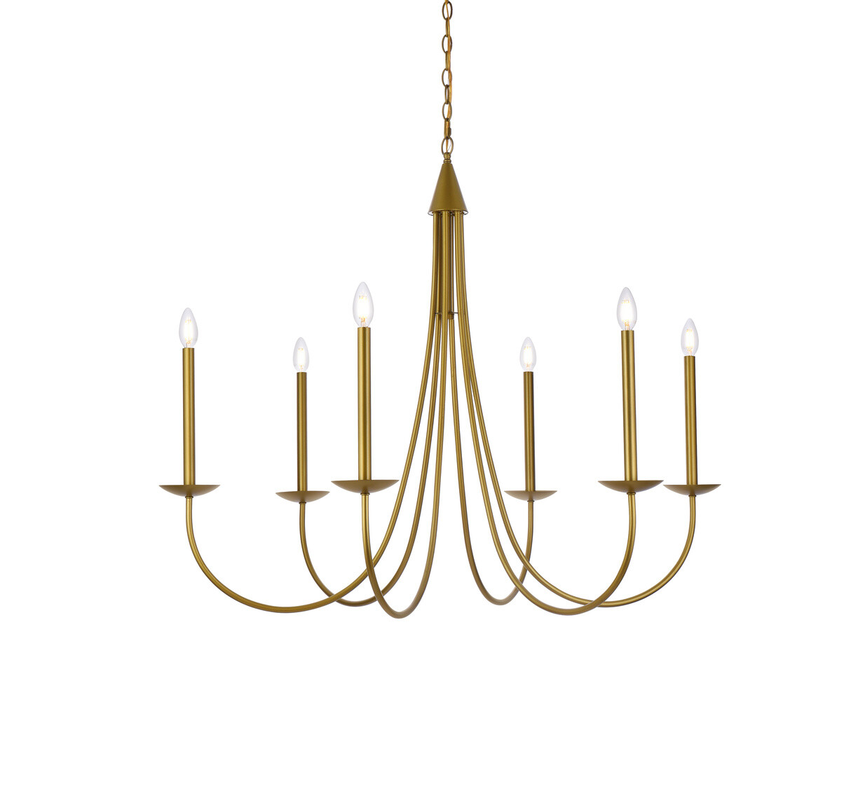 Large Chandelier Farmhouse Brass Color Ceiling Lighting 6 Light Fixture 42" gallery