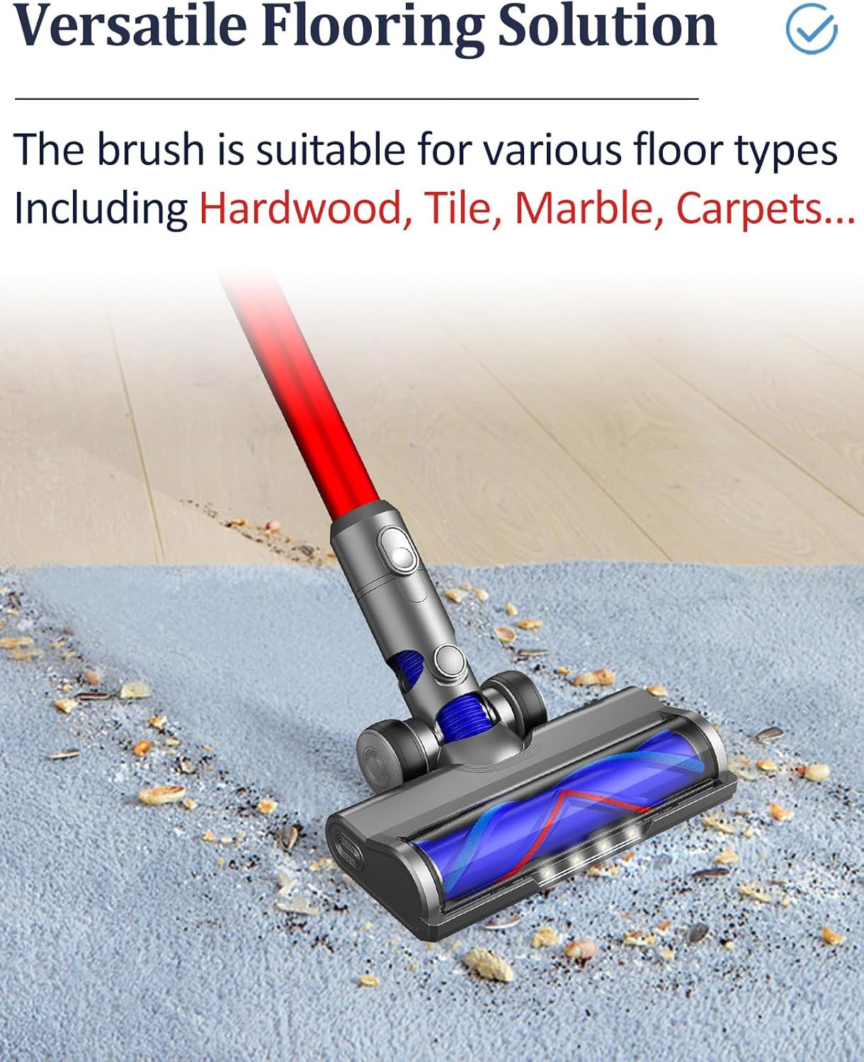 Vacuum Attachments for Dyson V6 Cleaners, Brush Motorhead Head with LED Lights f gallery