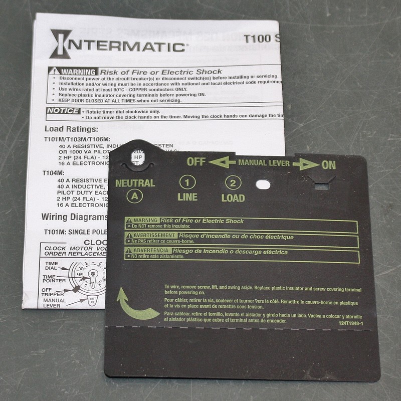 Intermatic Mechanical Timer T101M, 120V AC, SPST Switch Mechanism, for T100 gallery