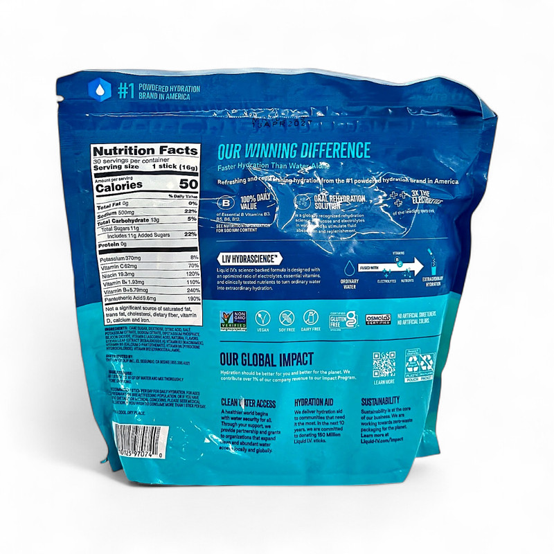 Liquid I.V. Hydration Electrolyte Drink Mix Firecracker Popsicle .56oz 30-Sticks gallery