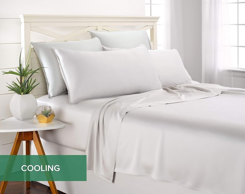 Pure Bamboo Full Size Bed Sheets - 100% Organic Viscose, Cooling & Soft, White gallery