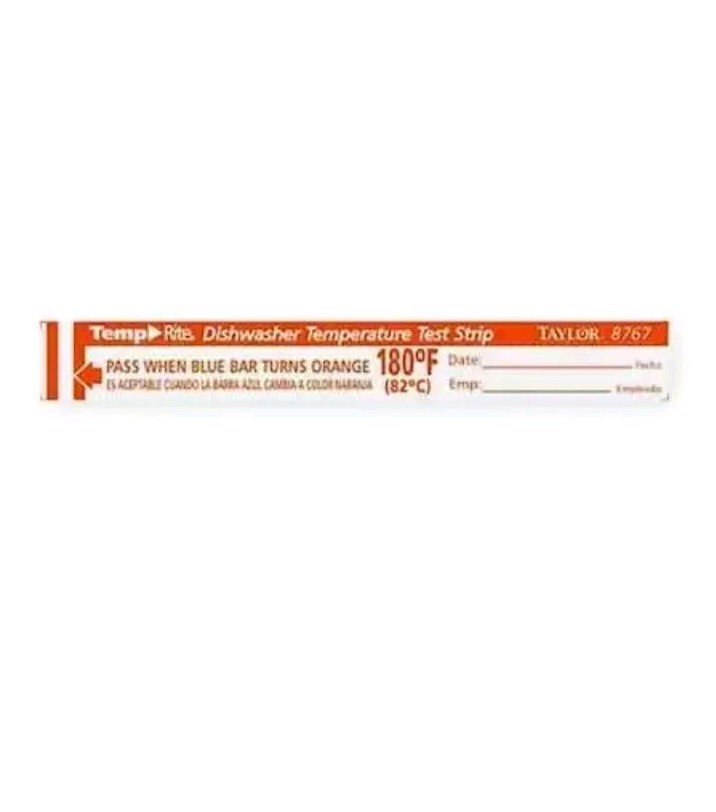 Taylor 8767 Dishwasher Test Strip,Pk25, Exp Date 2/2026, 180°F/82°C. A20 gallery